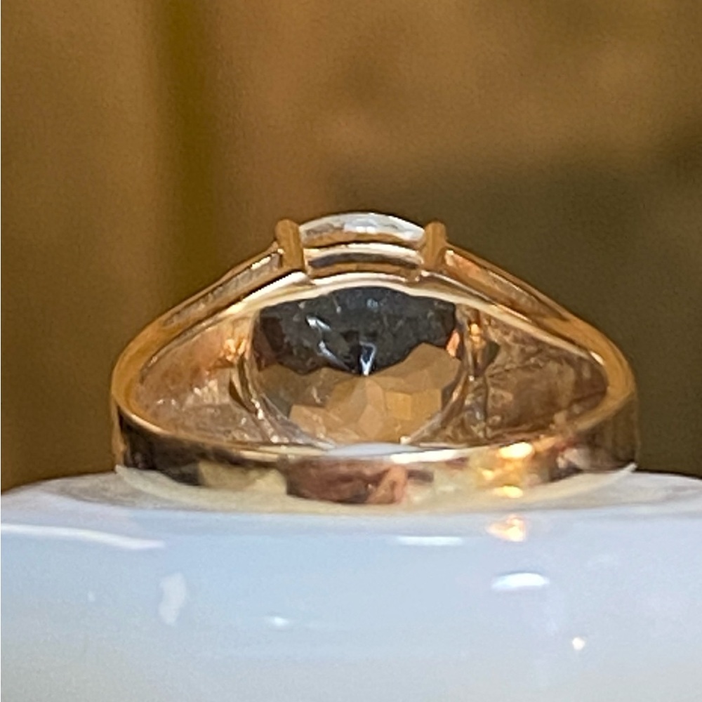 Vintage 14K Yellow Gold Moissanite Solitaire Ring Size 6 Large Sparkly - Picture 7 of 16